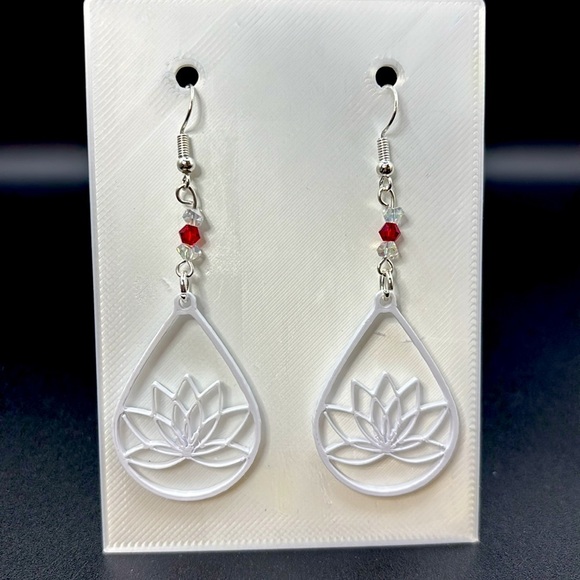 Lotus Teardrop Earrings - Picture 5 of 6
